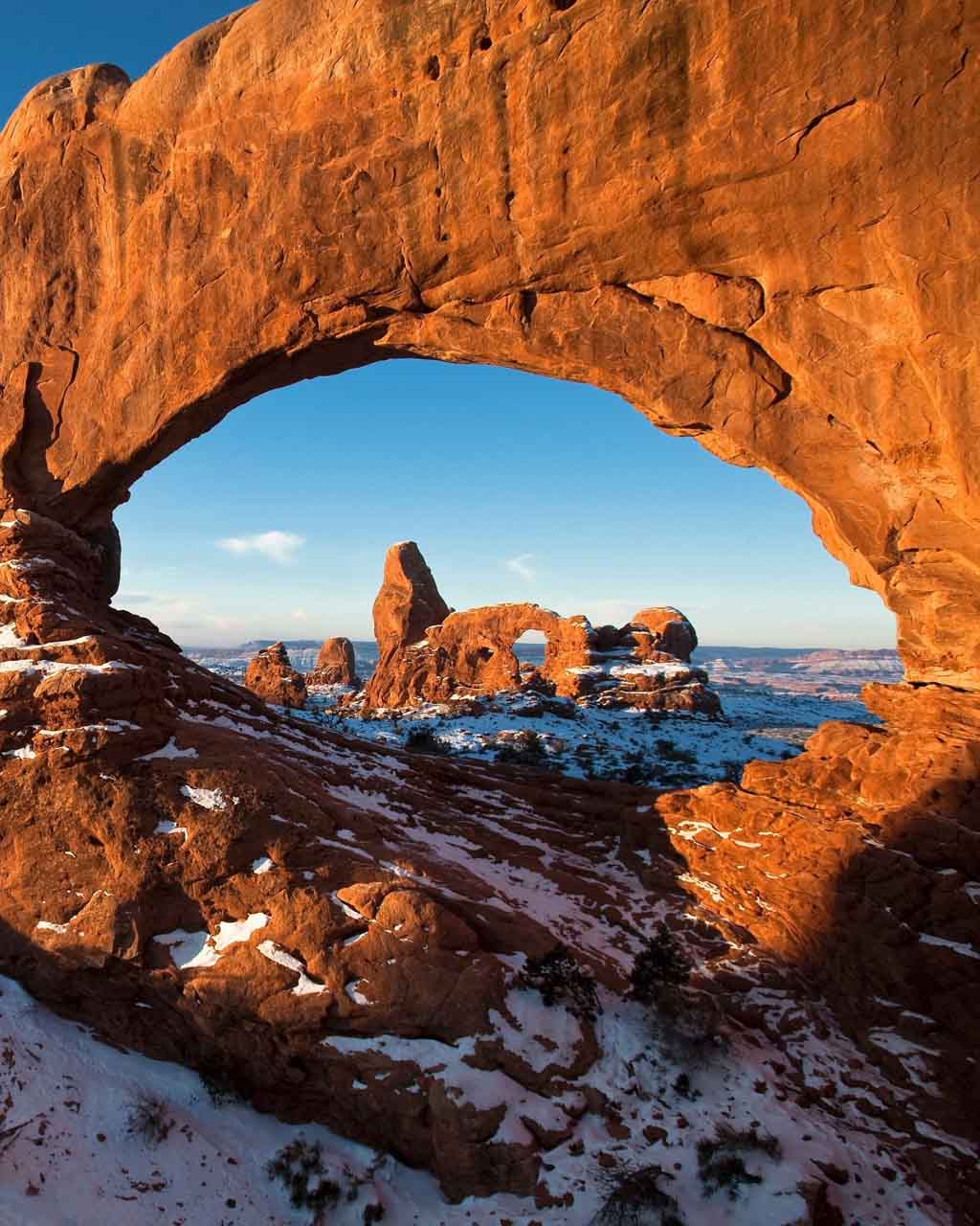 Snow Winter in Arches National Park, Utah