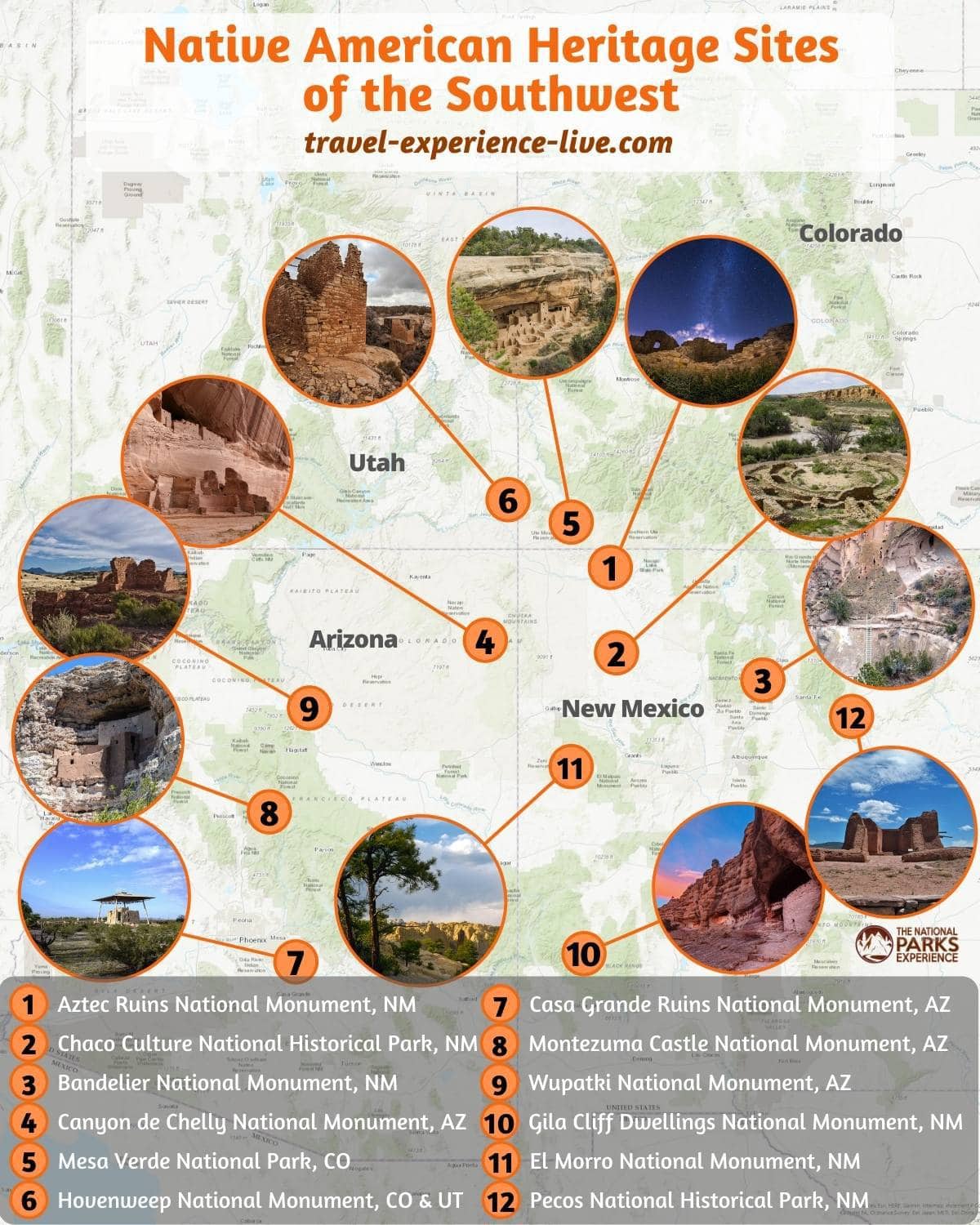 Southwest Native American Heritage sites in the National Parks