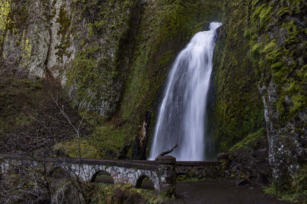 Wahkeena Falls in Columbia River Gorge National Scenic Area, Oregon, USA
