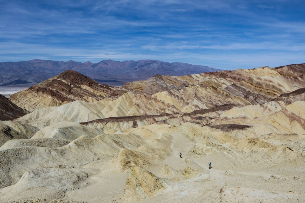 Hikers in the Badlands, Death Valley National Park