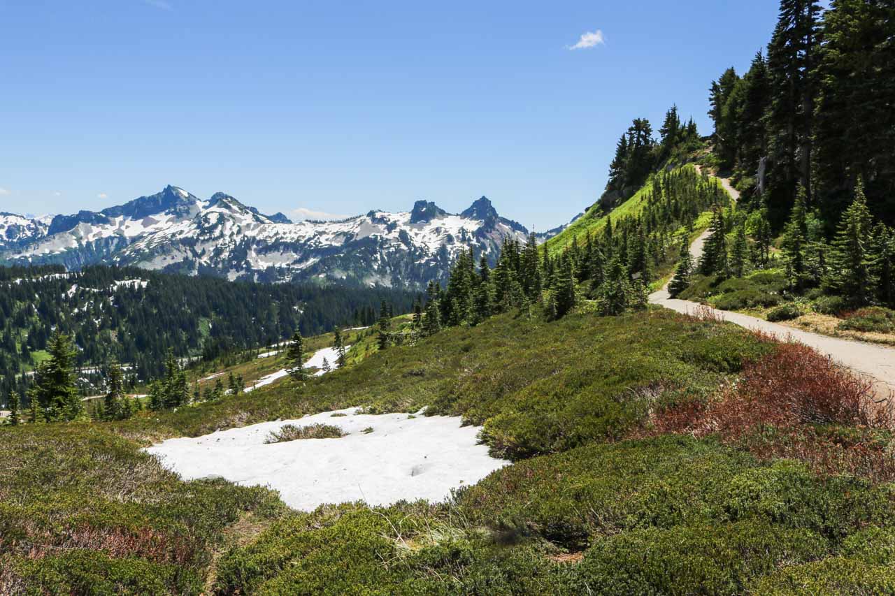 Hiking trail in Mount Rainier National Park - Best National Parks for Backpacking