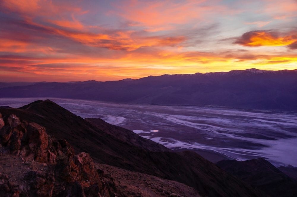 Sunset at Dante's View in Death Valley National Park, California