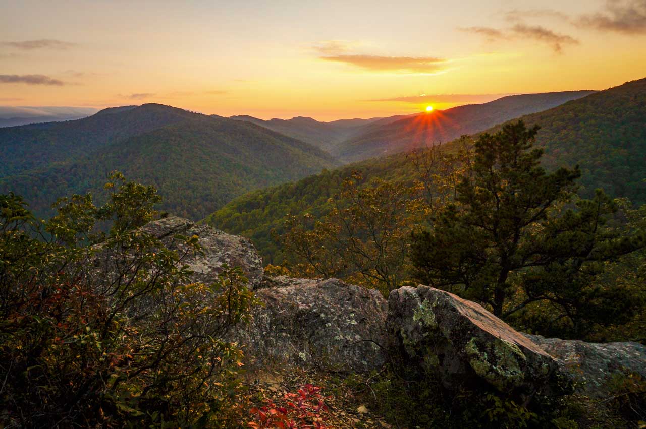 Sunset in the Blue Ridge Mountains, Blue Ridge Parkway, Virginia