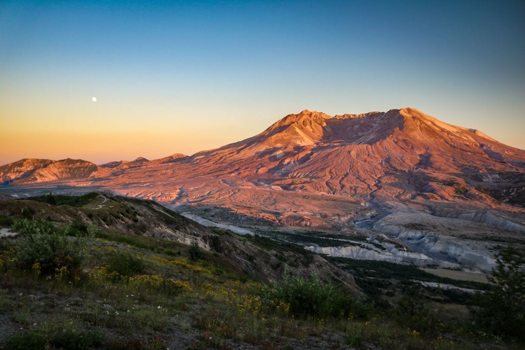 Sunset at Mount St. Helens National Volcanic Monument, WA