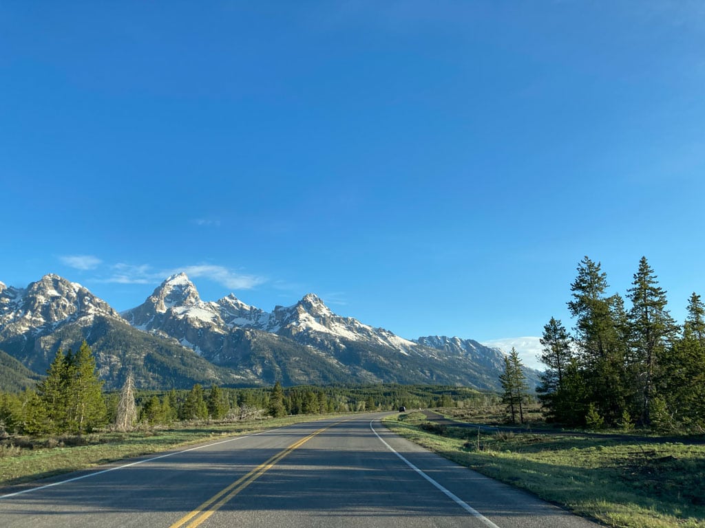 Views of the Tetons from the scenic Teton Park Road in Grand Teton National Park