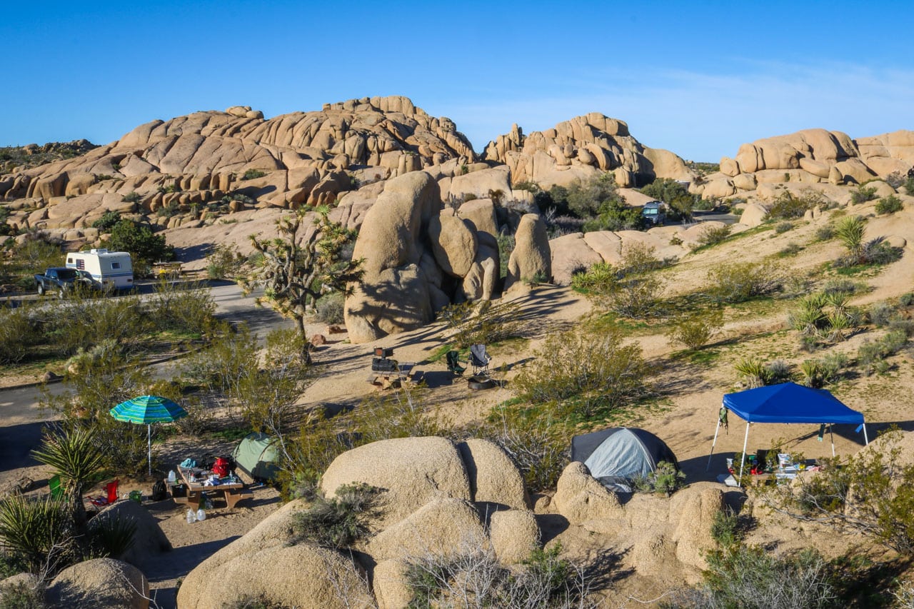 Jumbo Rocks Campground in Joshua Tree National Park is a fantastic spring camping destination
