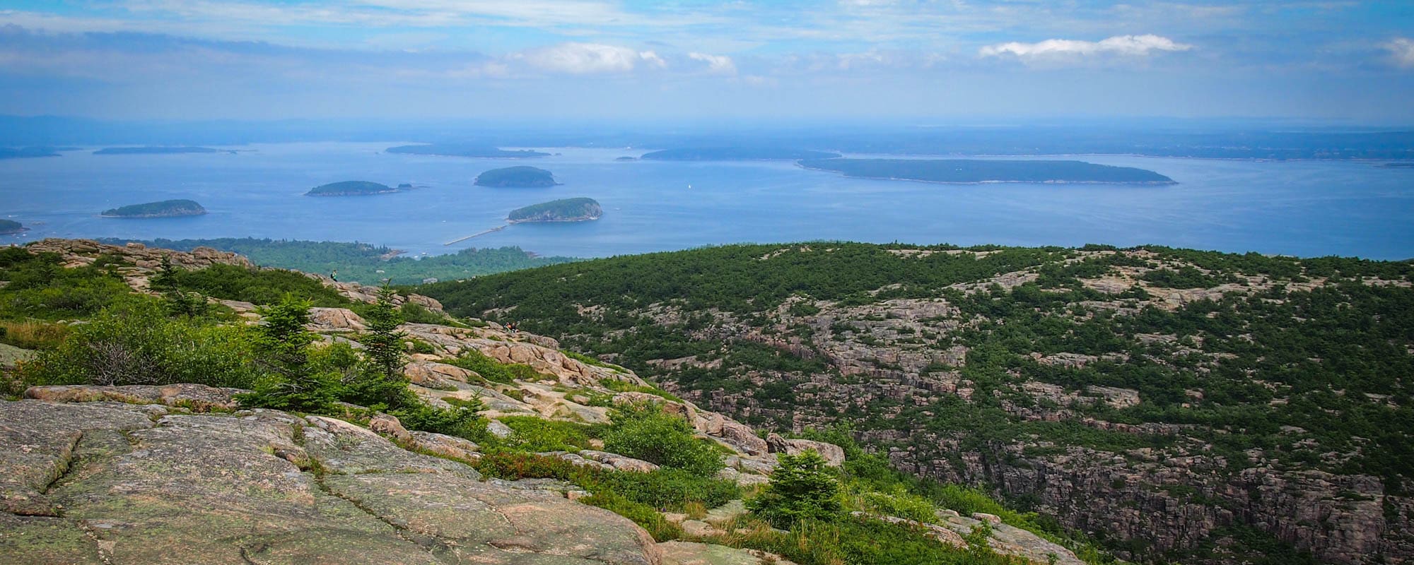 View from Cadillac Mountain summit in Acadia National Park, Maine