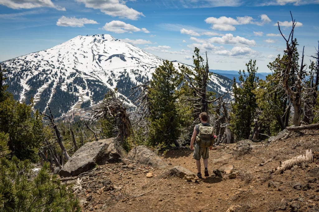 Deschutes National Forest, Oregon - Tumalo Mountain Trail hiker view of Mount Bachelor