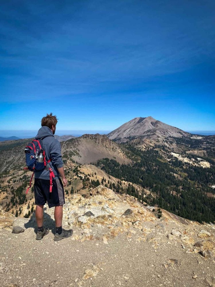 Lassen Volcanic National Park in California - Brokeoff Mountain summit hiker Bram