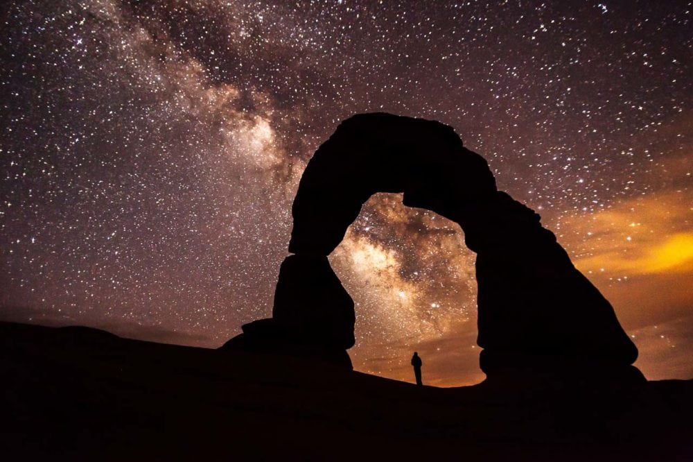 Milky Way above Delicate Arch in Arches National Park - Photo credit NPS Jacob W. Frank - Best National Parks for Stargazing