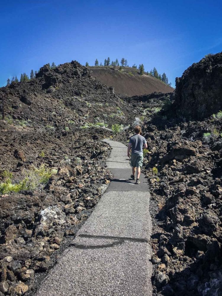 Newberry National Volcanic Monument, Oregon - Lava Butte, Trail of the Molten Land hiker