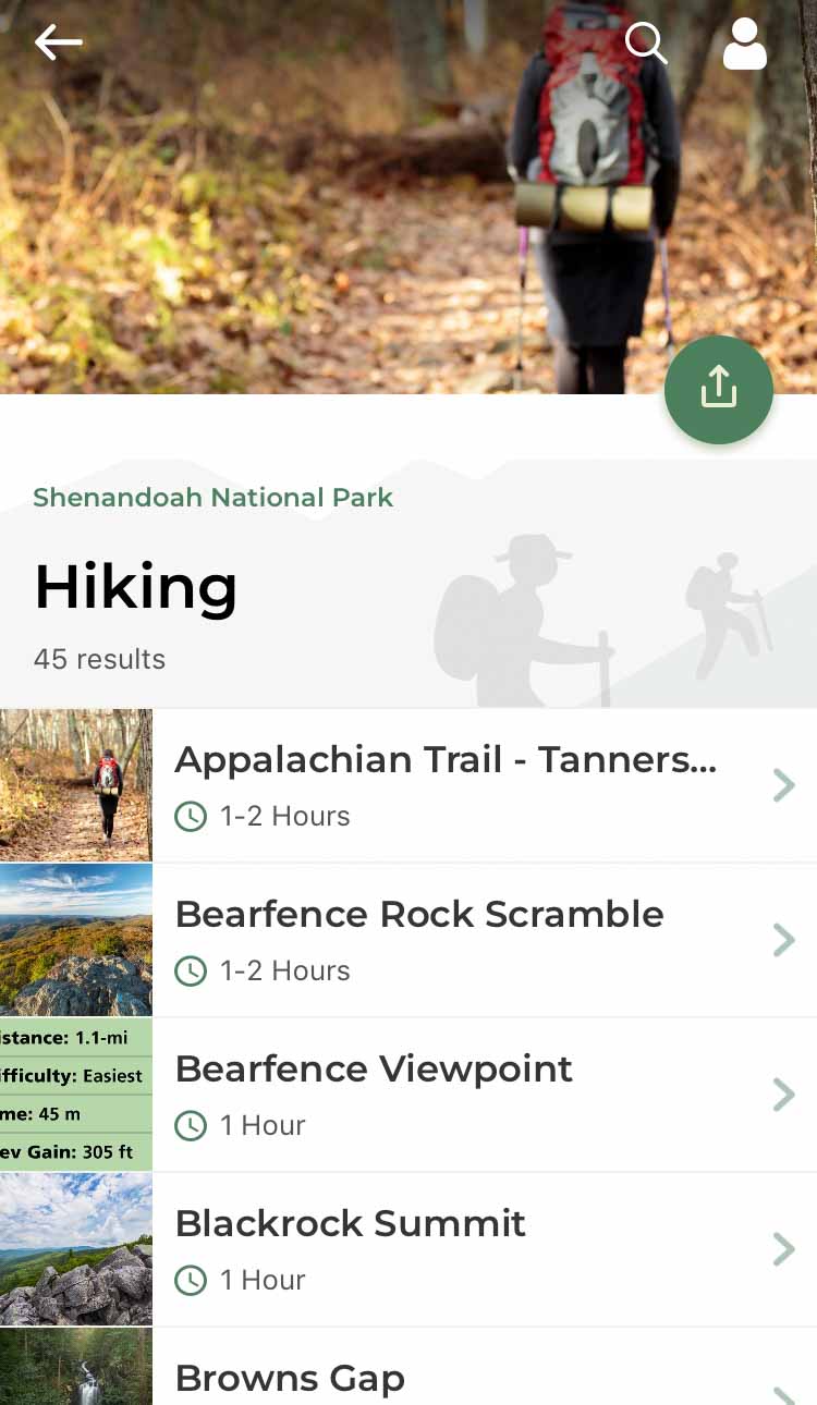 National Parks App: Hiking Shenandoah