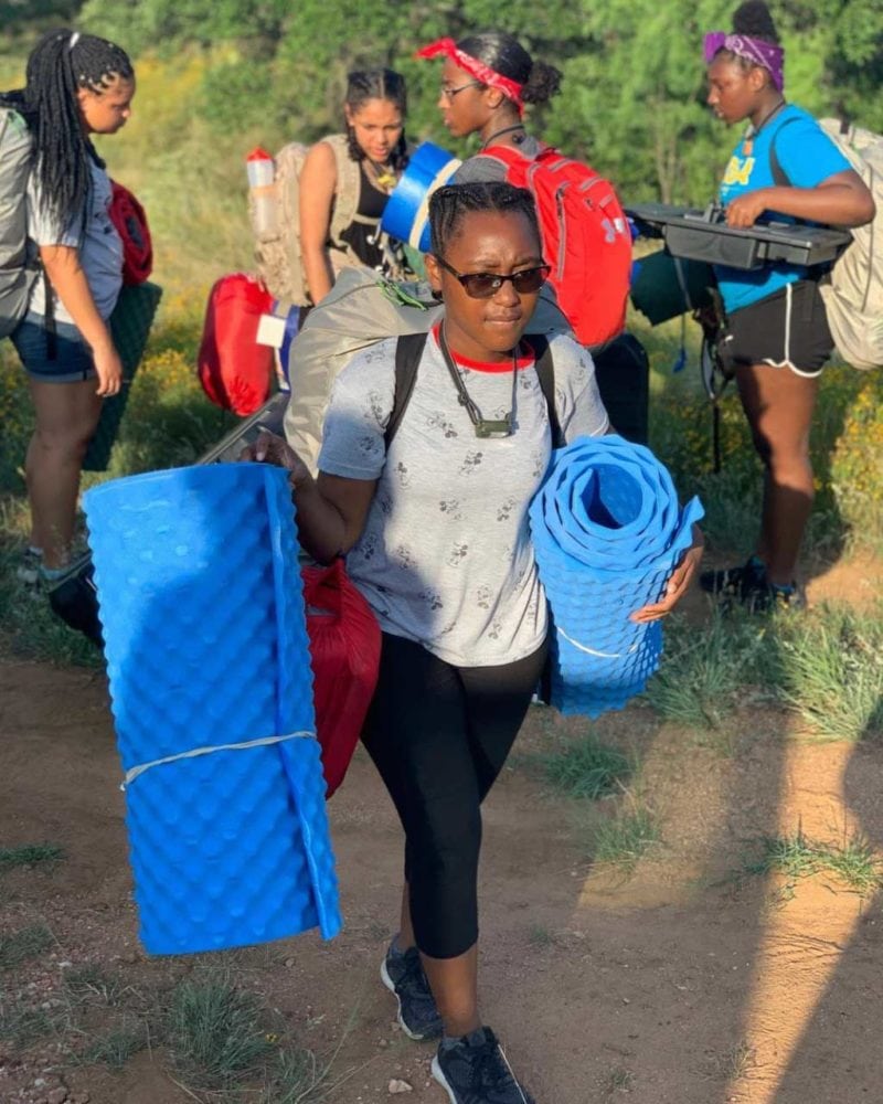 Camp Founder Girls group camping
