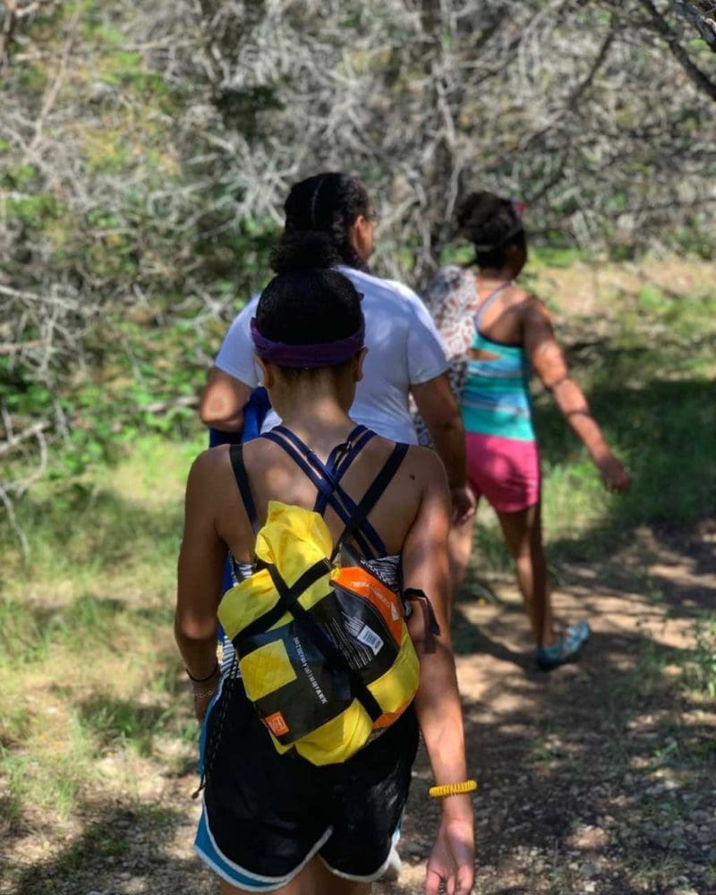 Camp Founder Girls hiking