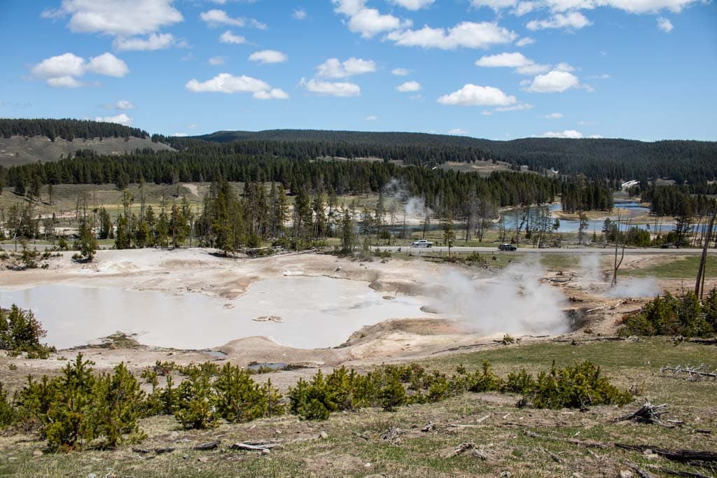 The Mud Volcano trails are one of the best spring hikes in Yellowstone National Park