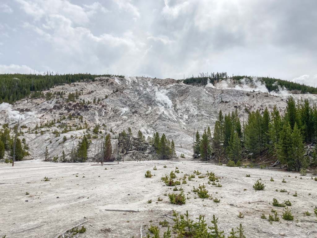 Roaring Mountain near Norris, extraordinary places to see in Yellowstone National Park