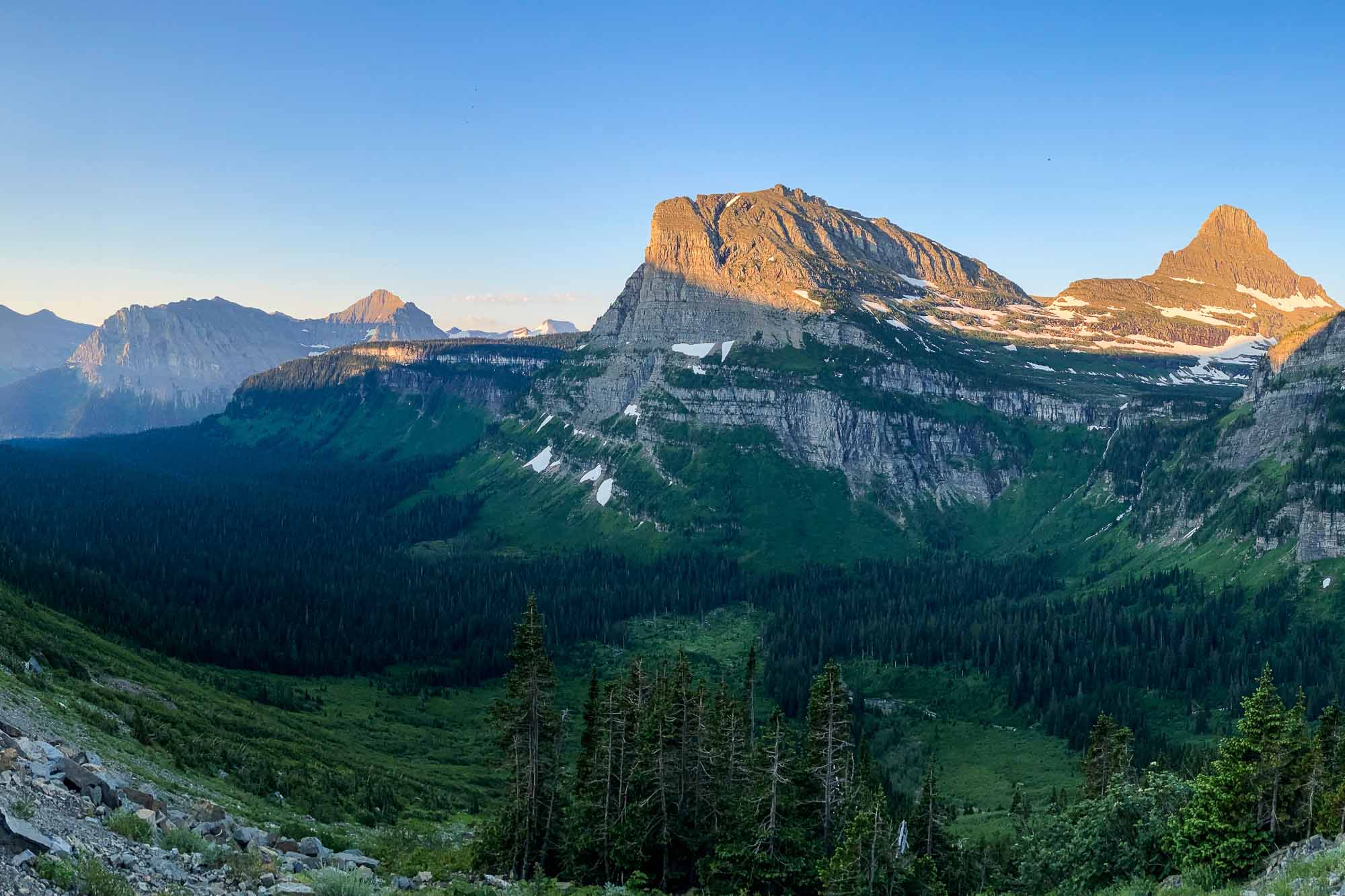 Going-to-the-Sun Road viewpoint in Glacier National Park, Montana, UNESCO World Heritage Site