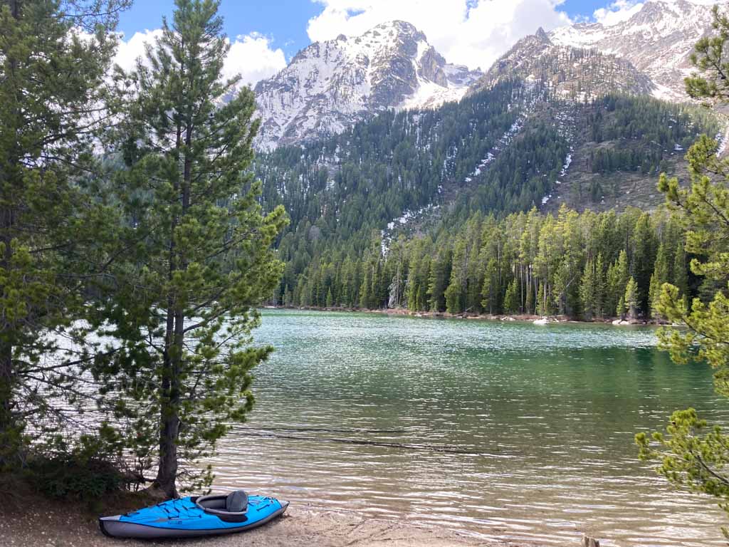 Kayak at String Lake in Grand Teton National Park