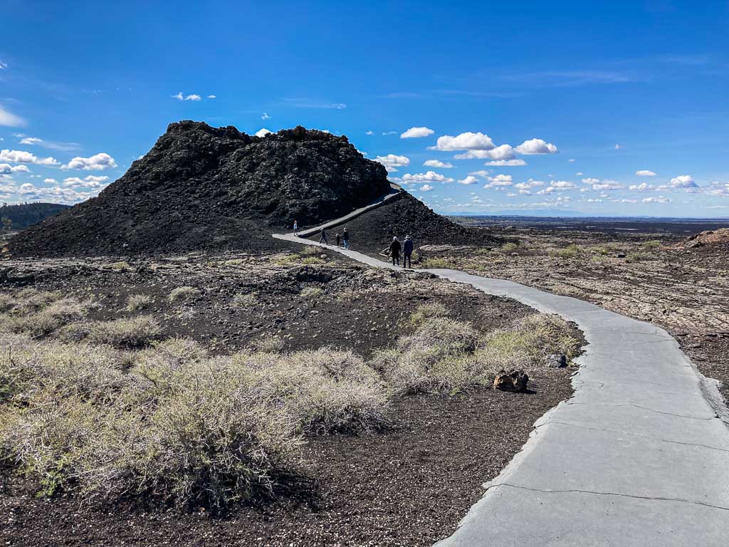Spatter Cones Trail hikers in Craters of the Moon National Monument