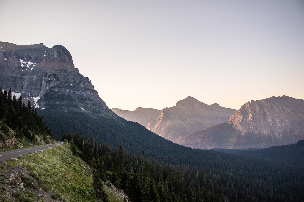 Sunrise on the Going-to-the-Sun Road in Glacier National Park