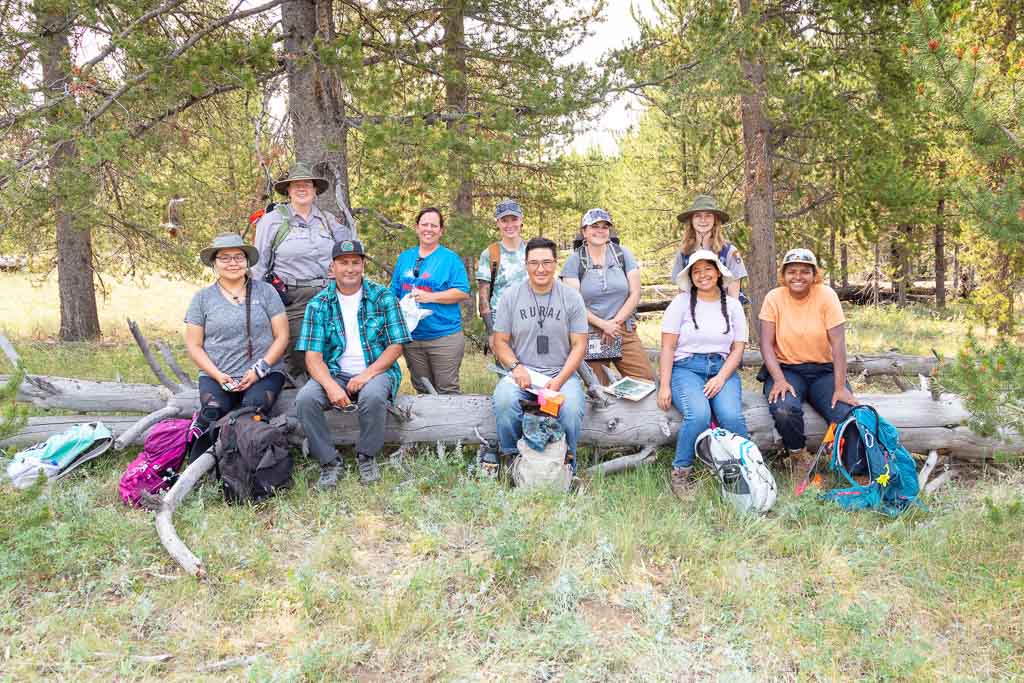 Salish Kootenai College Archaeology group with Yellowstone National Park archaeologists - Credit NPS Jacob W. Frank