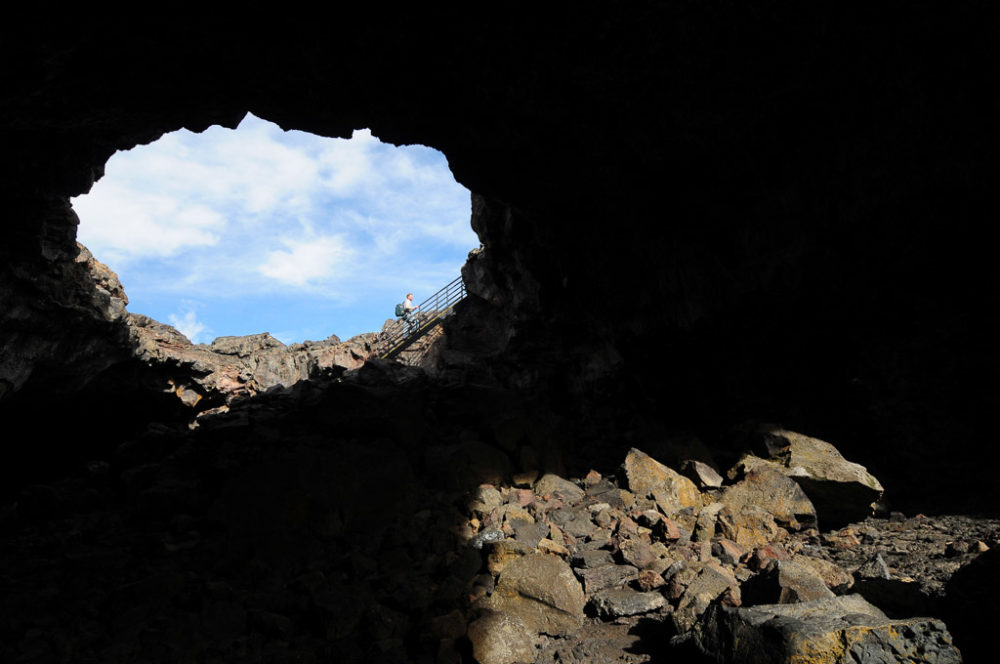 Indian Tunnel in Craters of the Moon National Monument, Idaho - Image credit NPS
