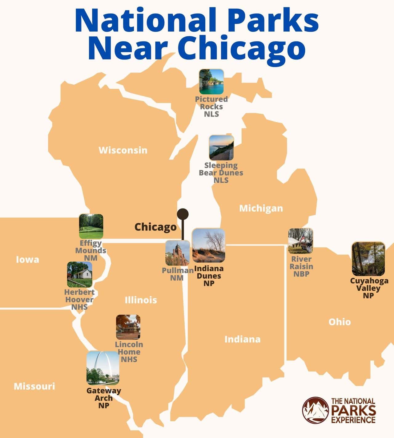 National Parks Near Chicago Map