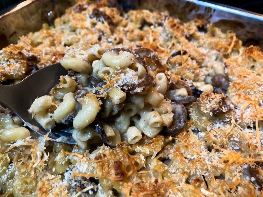Oven baked onion and mushroom mac and cheese inspired by Shenandoah National Park, VA