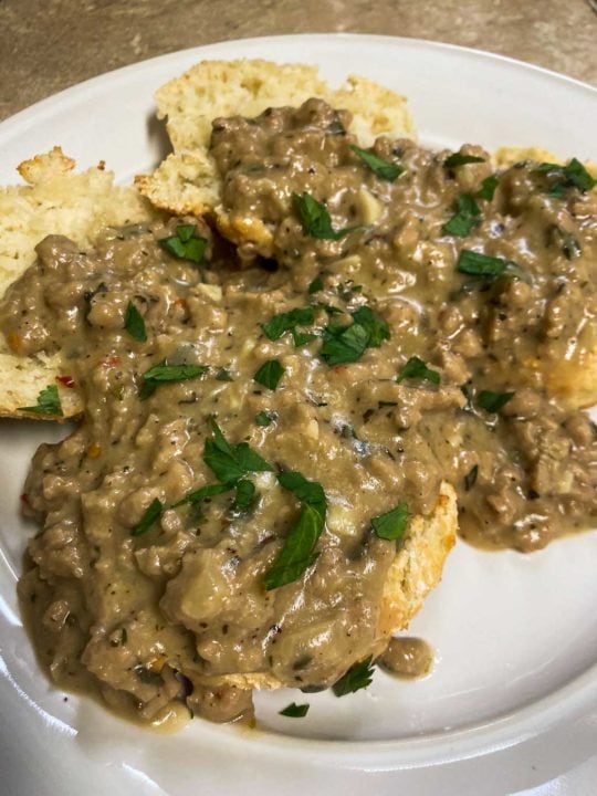 Biscuits and vegetarian sausage gravy recipe