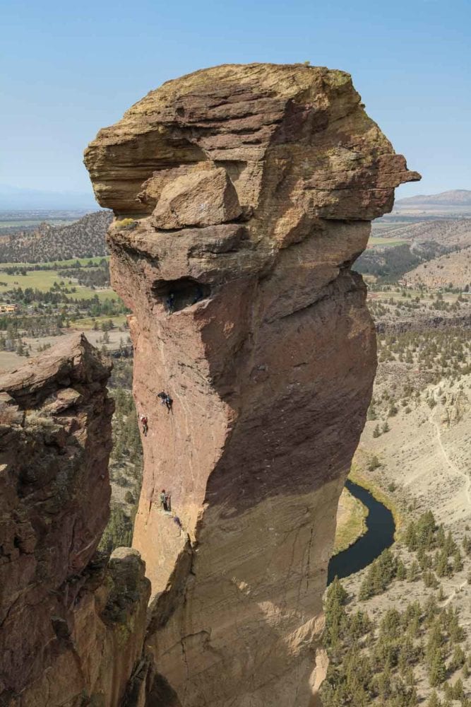 Rock climbers, Monkey Face, Smith Rock, Oregon
