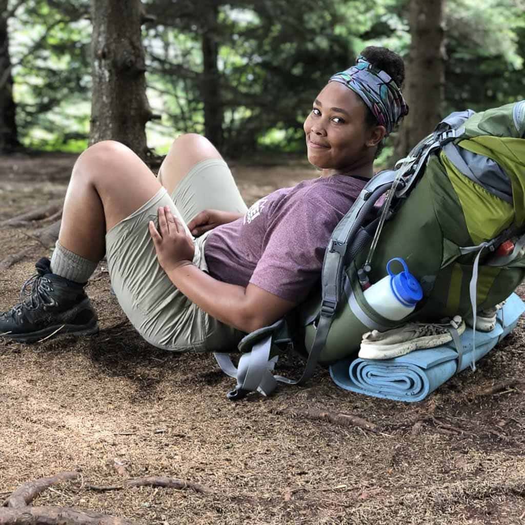 Jessica Macer Baltimore hiker with backpack