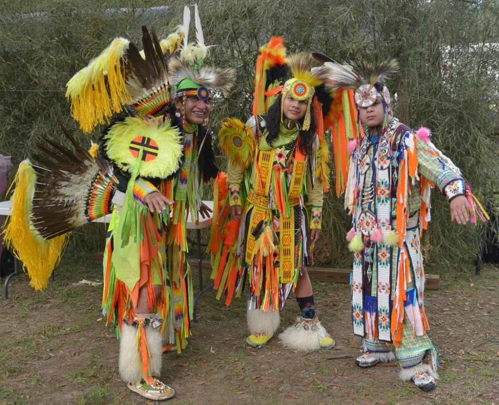 Ocmulgee (Creek) dancers in regalia, Ocmulgee Mounds National Historical Park - Credit NPS