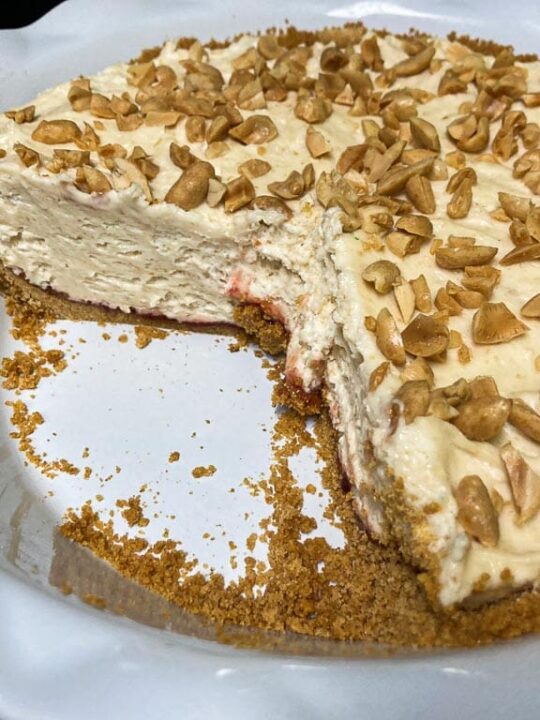 Peanut butter and jelly cream pie