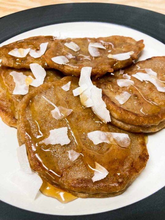 Virgin Islands banana fritters recipe with coconut flakes and honey