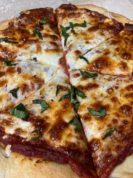 Homemade three cheese pizza recipe inspired by Cuyahoga Valley National Park in Ohio