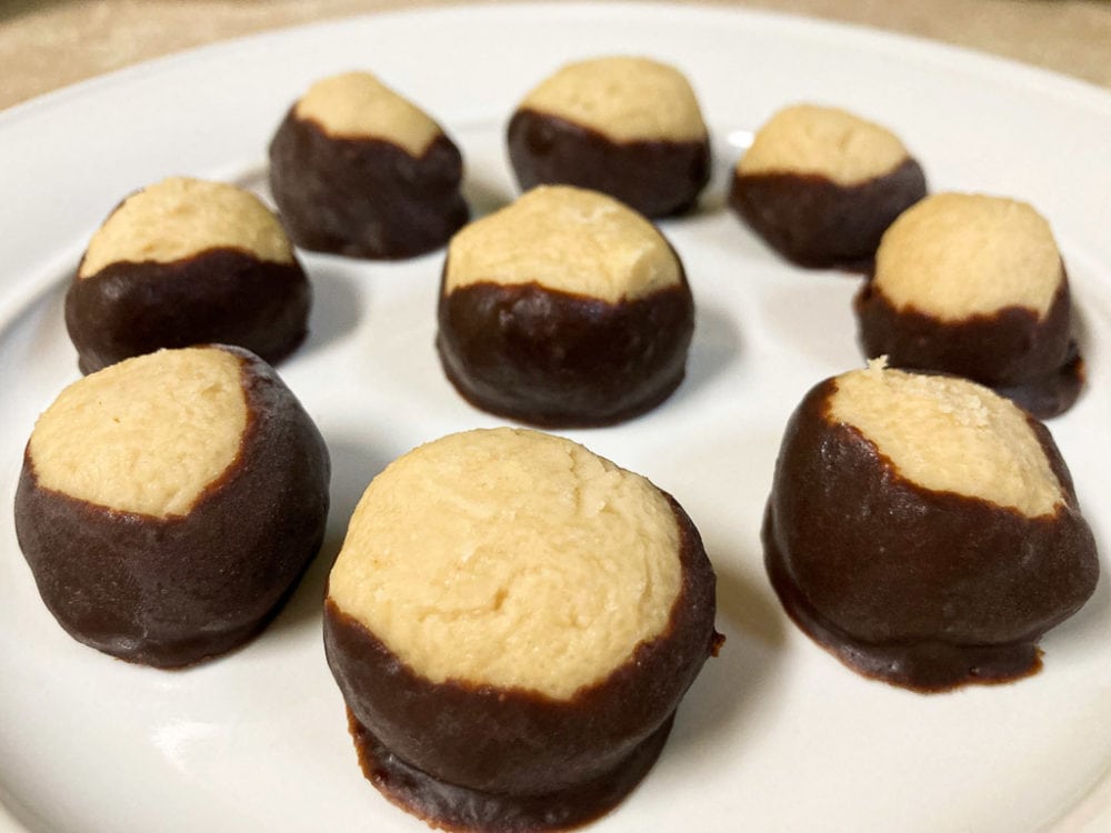 Peanut butter and chocolate buckeyes recipe