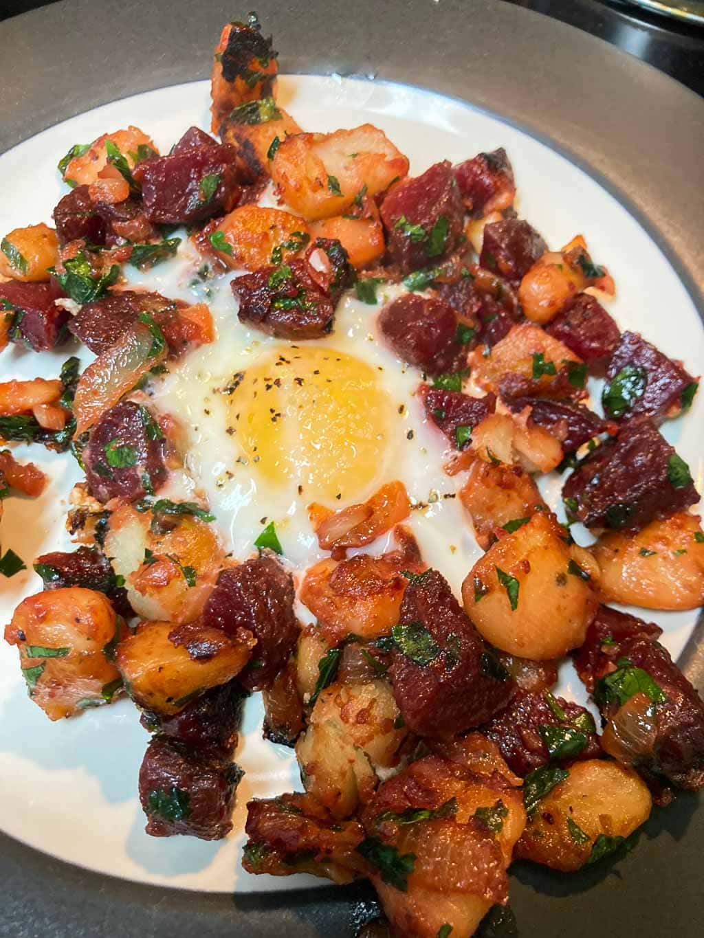 Red flannel hash on a plate