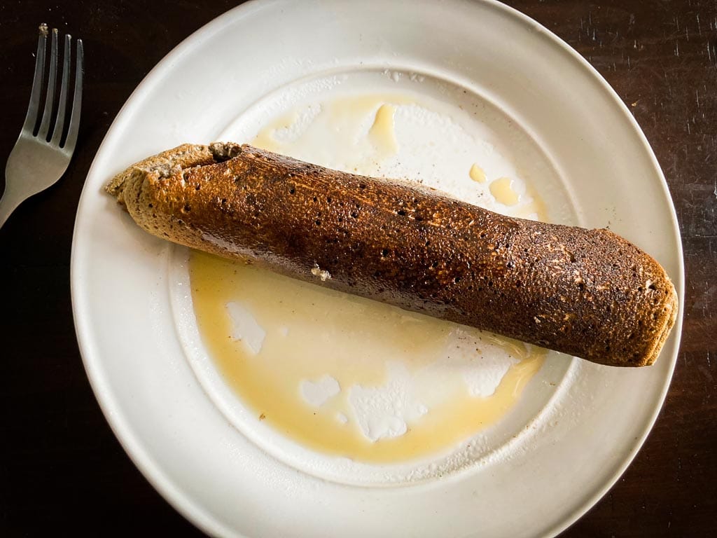Rolled up Acadian ploye buckwheat pancake recipe