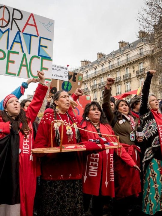Indigenous Environmental Network climate peace demonstration