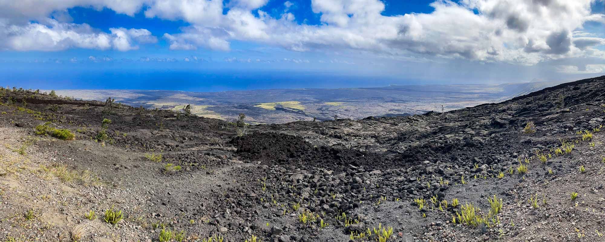 Panoramic view on the Chain of Craters Road in Hawai‘i Volcanoes National Park, Hawaii