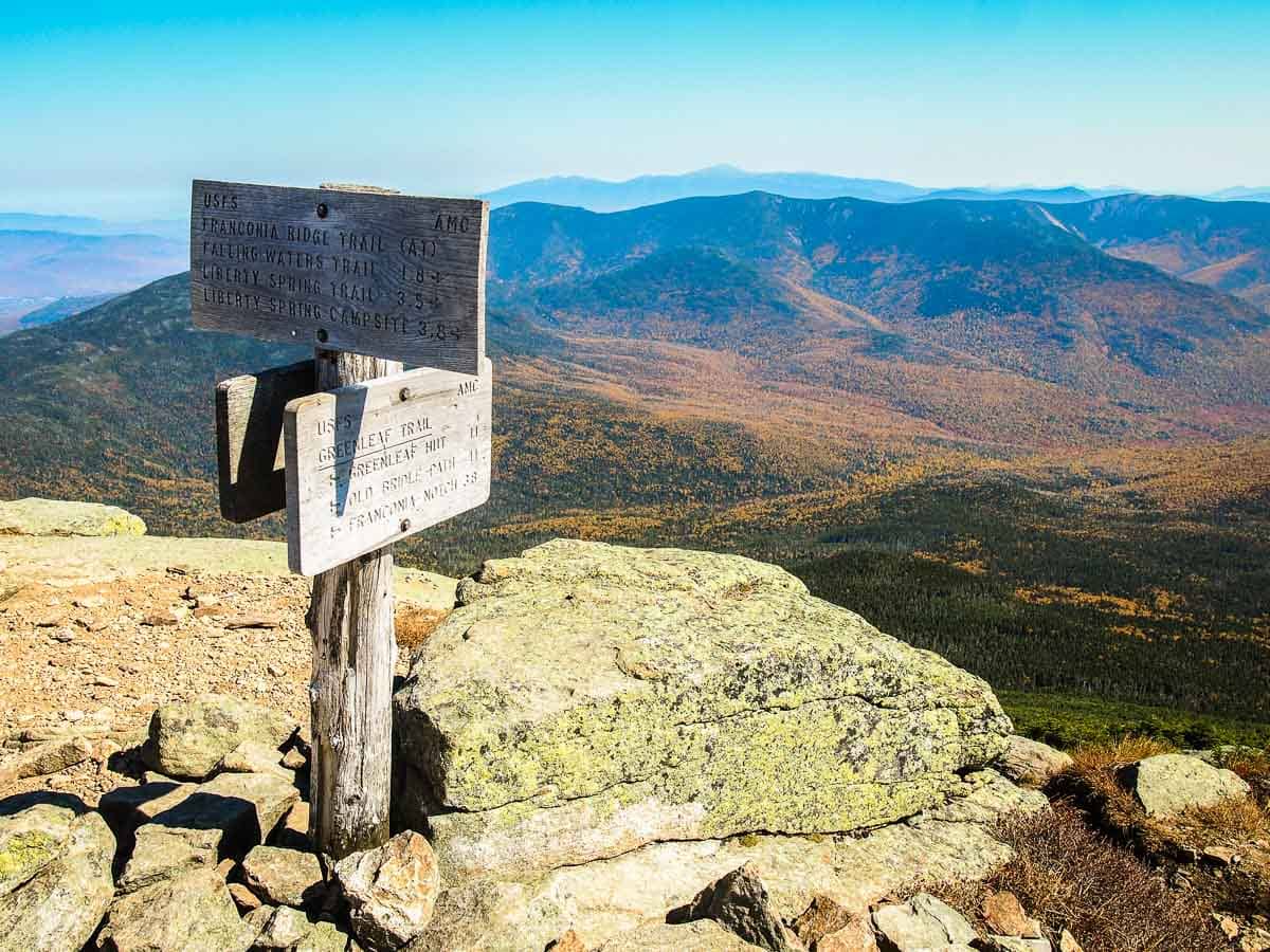 Appalachian National Scenic Trail in the White Mountains of New Hampshire, New England