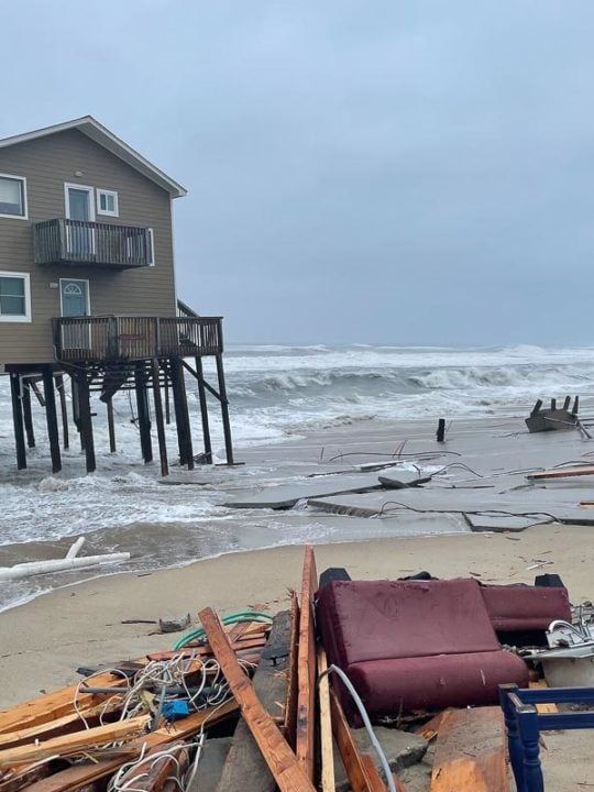Debris from collapsed house at 24235 Ocean Dr, Rodanthe on May 10, 2022 - Image credit NPS