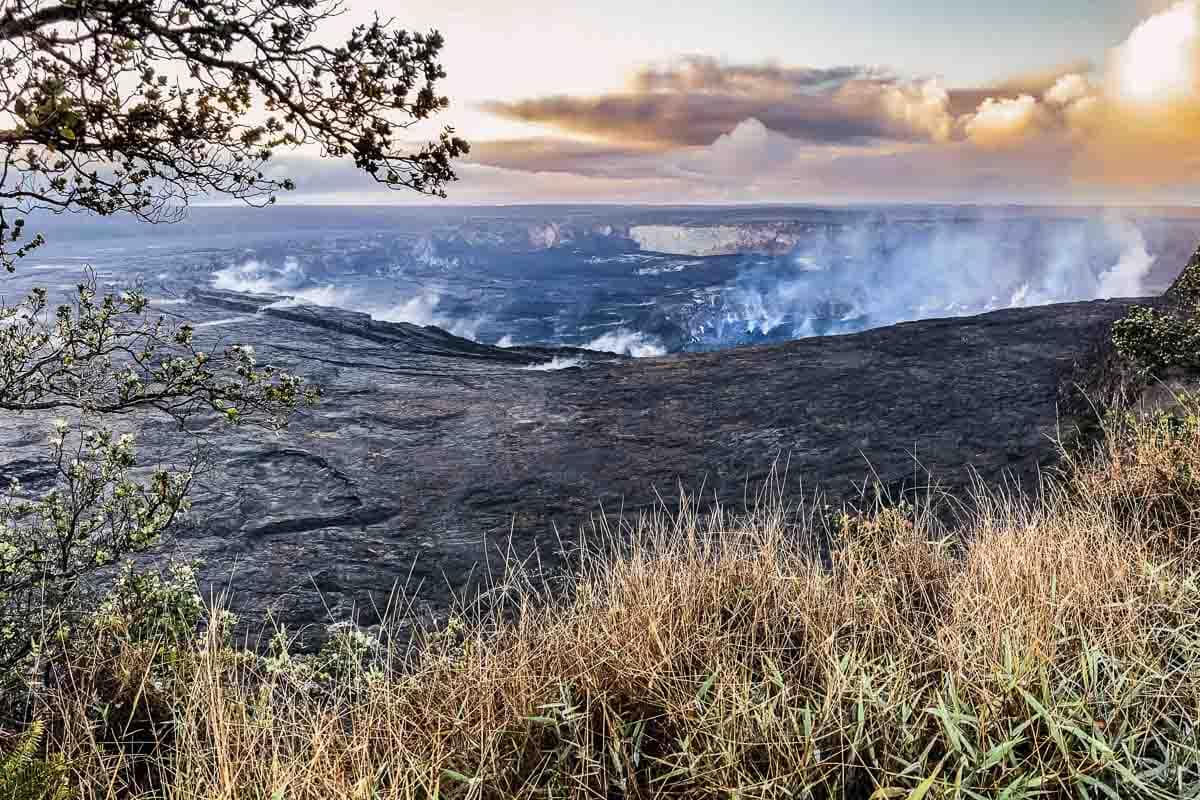 Kilauea Overlook view of the crater, Hawai'i Volcanoes National Park, Hawaii