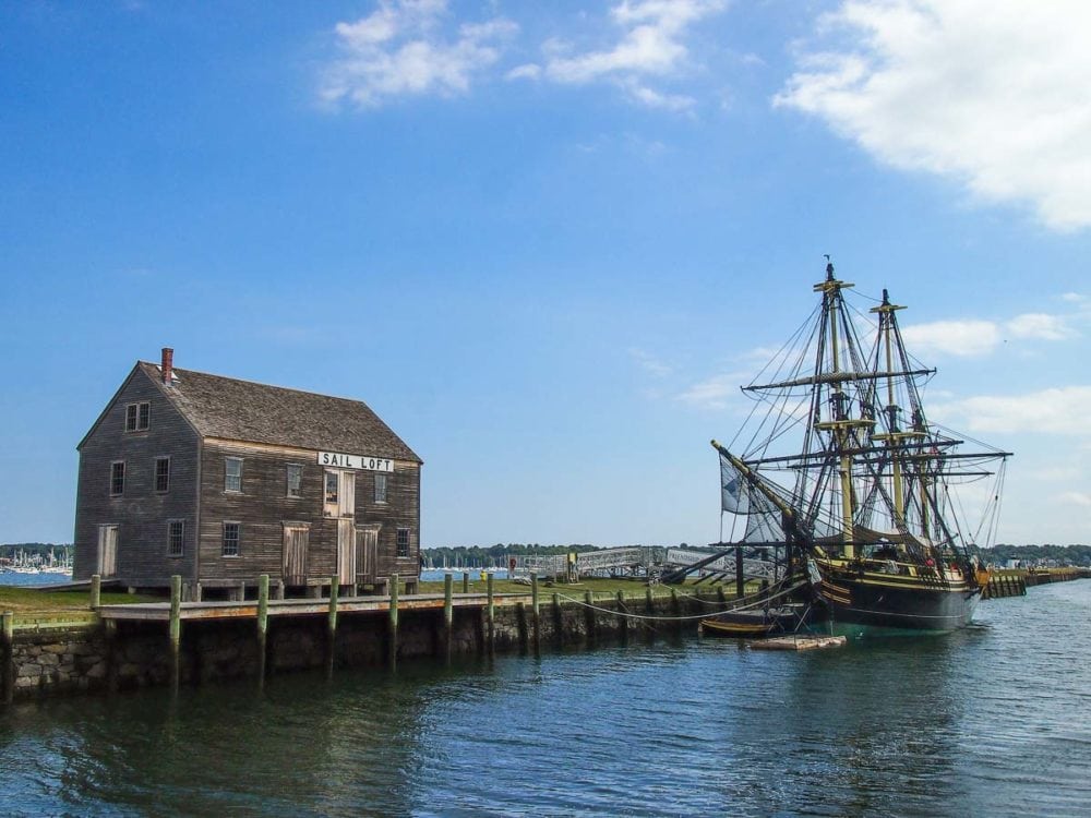 Tall-ship replica at Salem Maritime National Historic Site in Massachusetts, New England