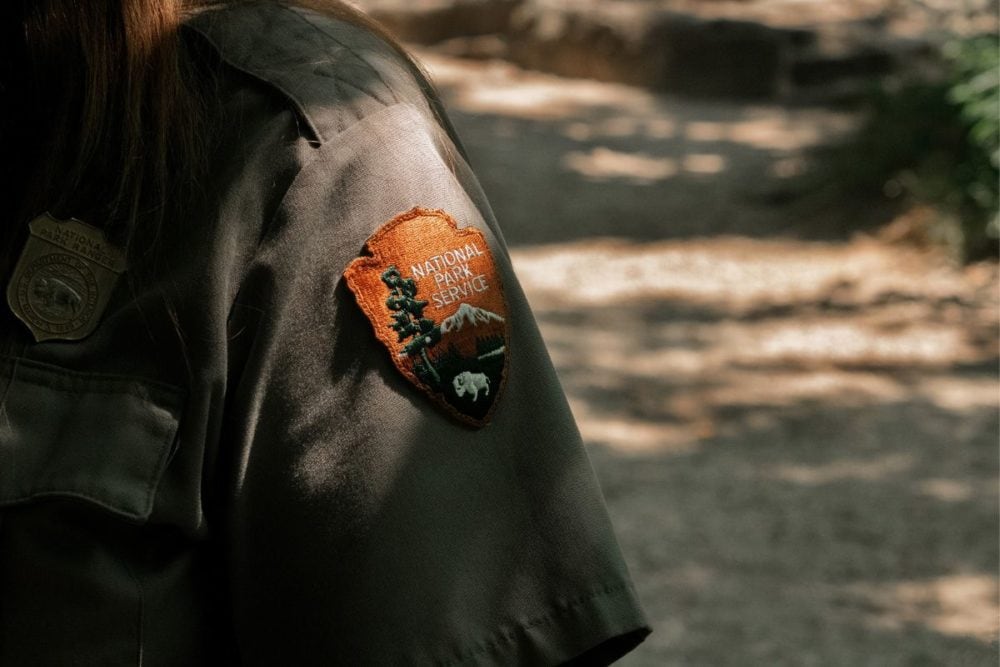 National Park Service Arrowhead Logo on ranger uniform - Photo Credit NPS Cade Watson