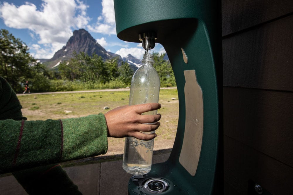 Water bottle filling station in Glacier National Park - Photo Credit NPS - Single-Use Plastics in National Parks to be phased out by 2032