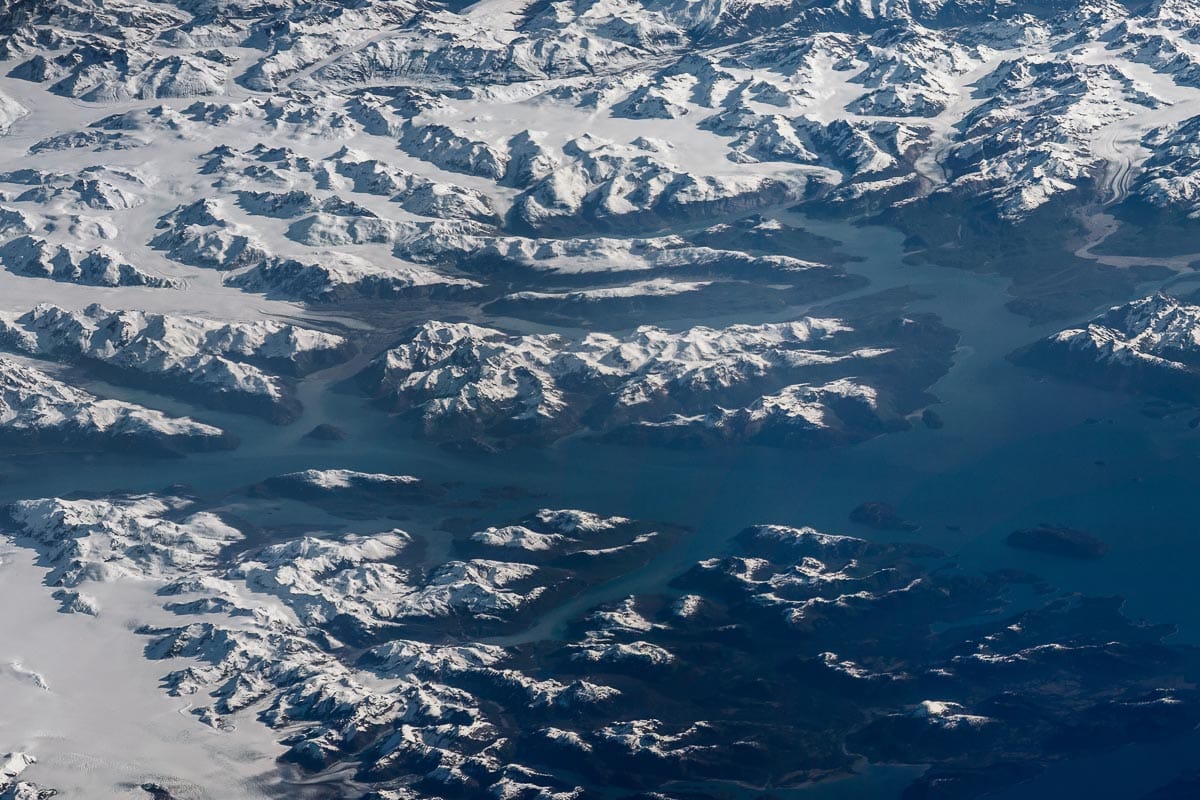 Glacier Bay National Park seen from space - Credit NASA Jeff Williams