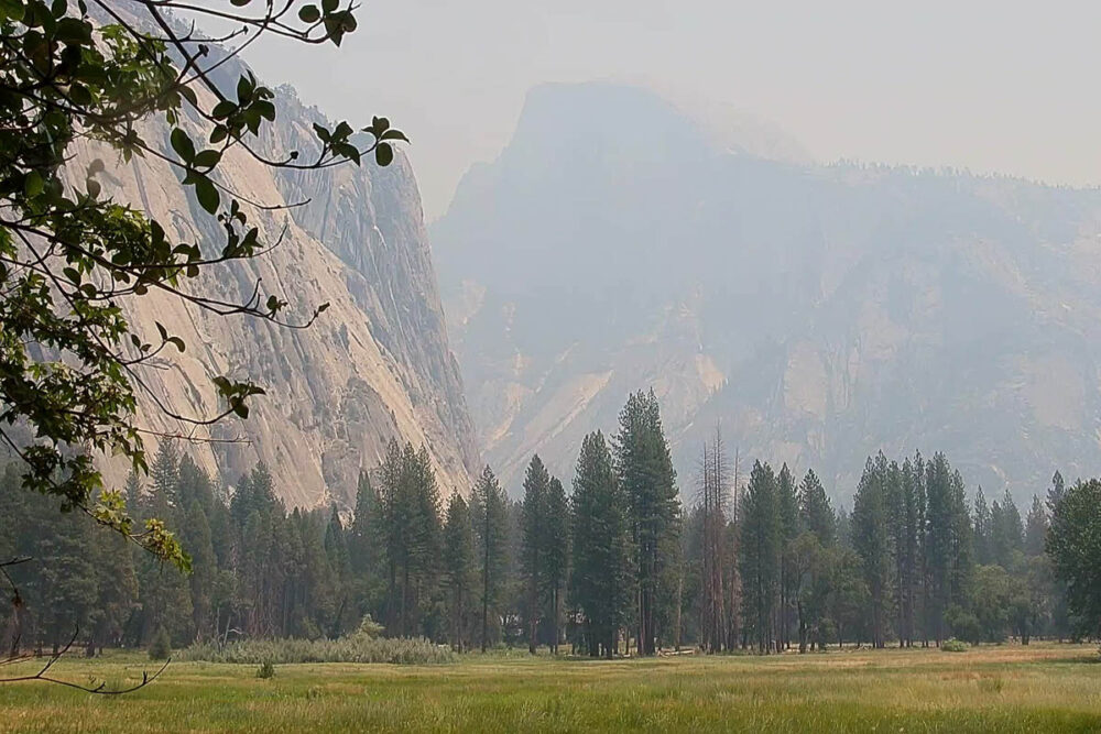 Smoky conditions in Yosemite National Park due to Washburn Fire - Credit NPS