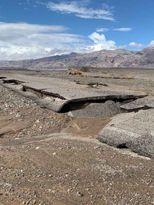Asphalt damage on Beatty Cutoff Road in Death Valley National Park - Photo Credit NPS M. Clark