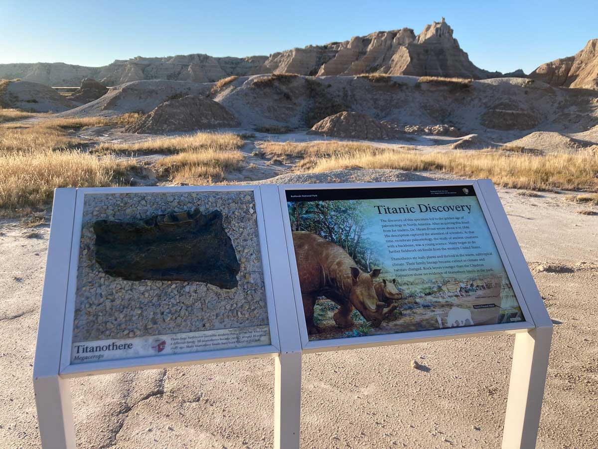 Fossil Exhibit Trail information panel, Badlands National Park, South Dakota